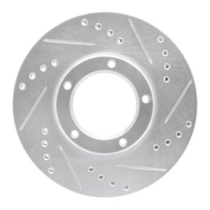 Toyota Hilux Brake Rotor (1) - Front Right - R1 Concepts - Drilled & Slotted - Silver - `89-`08